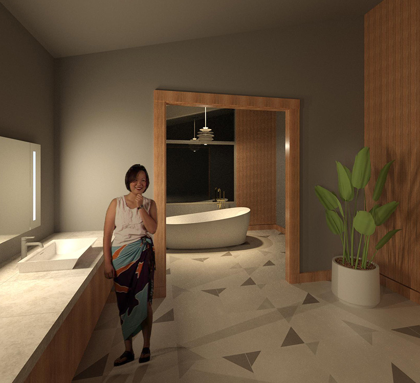 Chris Kryzanek Architect - Interior 3D render of bathroom tub.